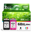 68XL 68e Ink Cartridge Black Color Combo Pack Replacement for HP 68 XL HP68