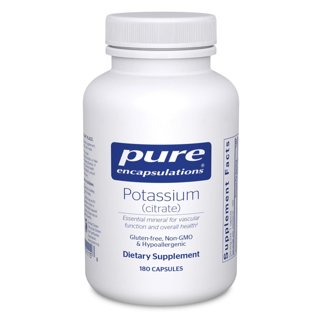 Pure Encapsulations Potassium (Citrate), 180 Capsules | Essential Electrolyte Supplement to Support Nerve and Muscle Function, Adrenals, Hormones, Heart Health, and Energy*
