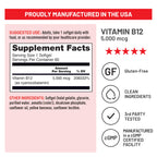 NatureWise Vitamin B12 5000 mcg - Extra Strength - Supplement for Supporting Energy Levels, Mental Clarity, Nervous System Health - Easy-to-Swallow, Soy and Gluten-Free, Non-GMO - 60 Softgels