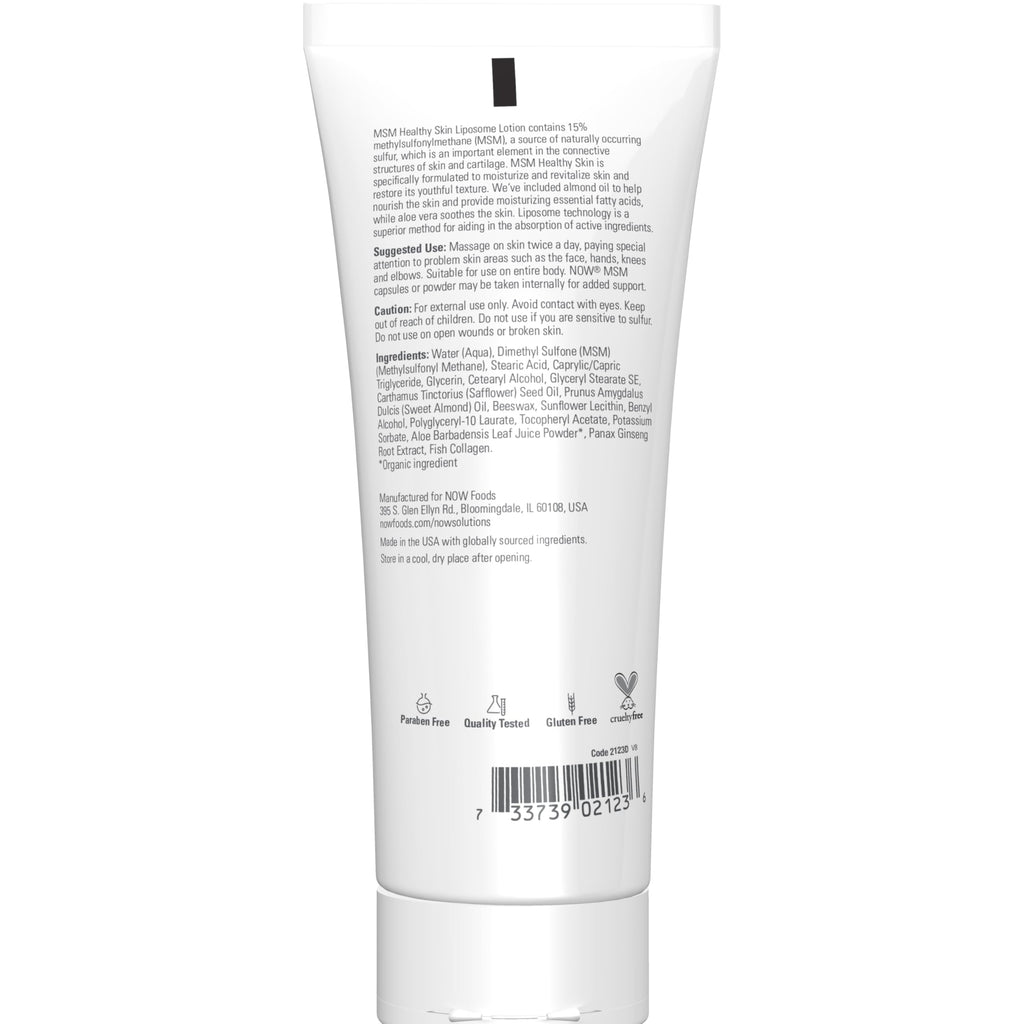 Buy now NOW Solutions, MSM Healthy Skin Liposome Lotion, Rejuvenating Cream with Almond Oil and Aloe, 8-Ounce at indiglob india
