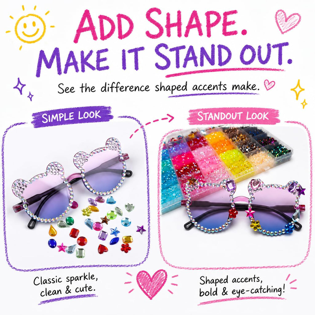 Bedazzling Kit, 3mm Rhinestones, 40 Colors, 8 Accent Gem Shapes