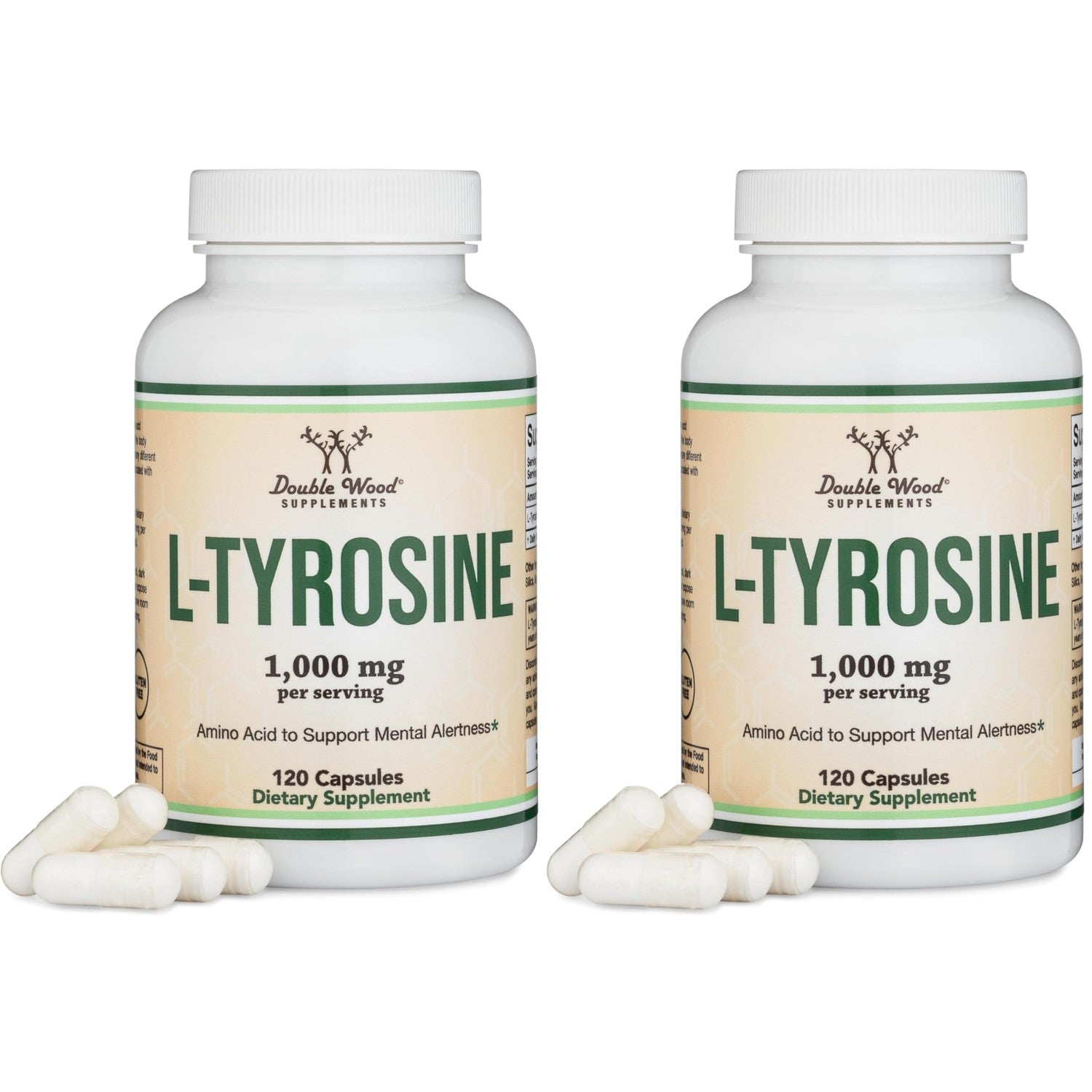 L-Tyrosine 1,000mg, Focus, Attention + Mood Support, 120 Capsules | Focus, Attention + Mood Supplement, Clean Focus Without Caffeine Jitters, Best AM on Empty Stomach, Vegan Caps, Non-GMO