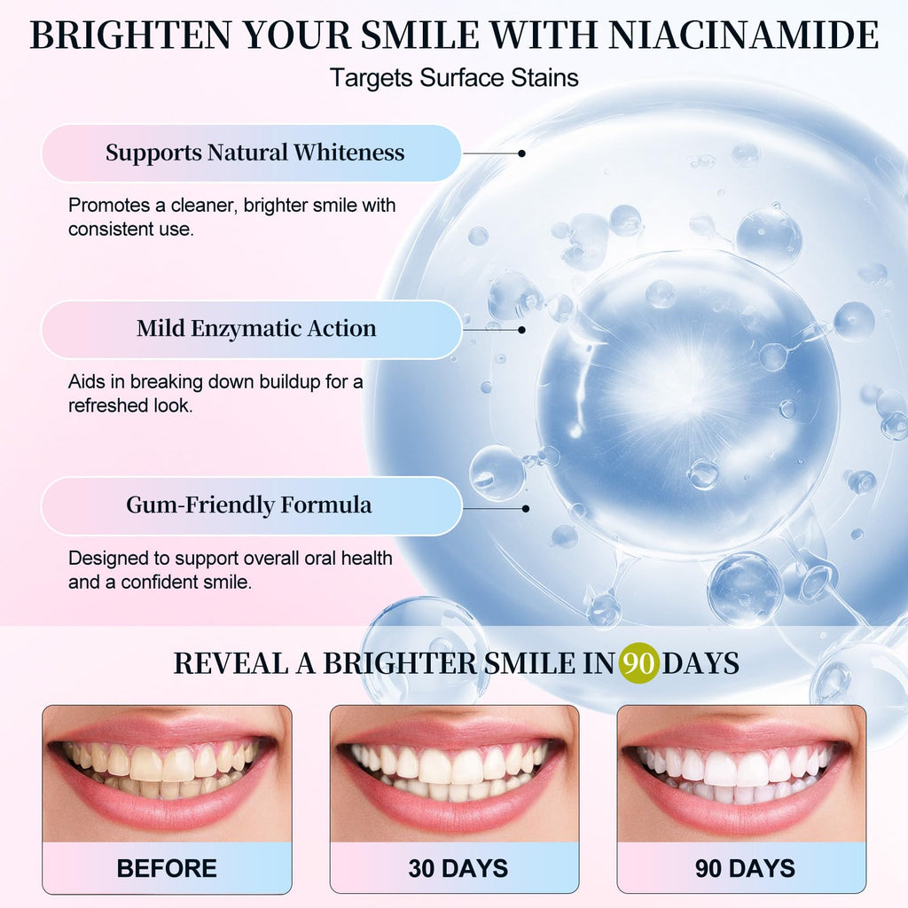 2Pack Niacinamide Whitening Toothpaste, Niacinamide Intensive Toothpaste, Fresh Breath, 7.6 Oz