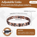 Buy now Jecanori Pure Copper Bracelets for Women,Ultra Magnetic Bracelets for Women with 3500 Gauss Magnets,Crystal Valentine's Day Jewelry Gift, Sizing Tool at indiglob india