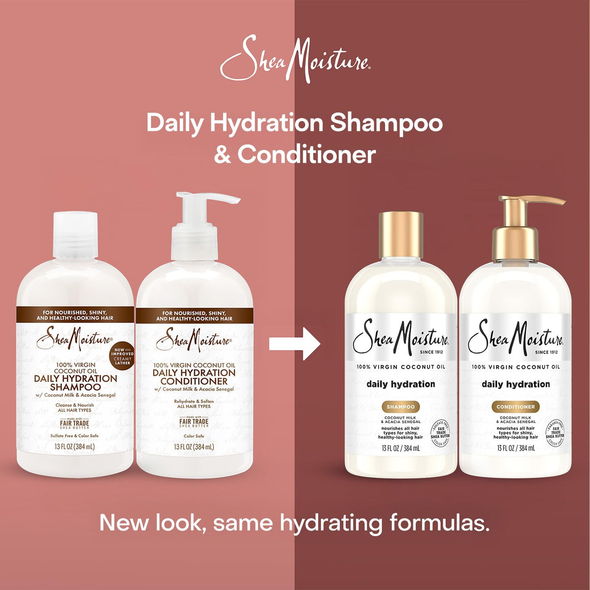 SheaMoisture Coconut Shampoo & Conditioner Set, Daily Hydration, 13 Oz Ea