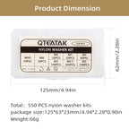 Buy now QTEATAK 510 Pcs White Nylon Flat Washer Assortment Kit for Electrical Connections on Household & Commercial Appliances, (M2 M2.5 M3 M4 M5 M6 M8 M10) at indiglob india