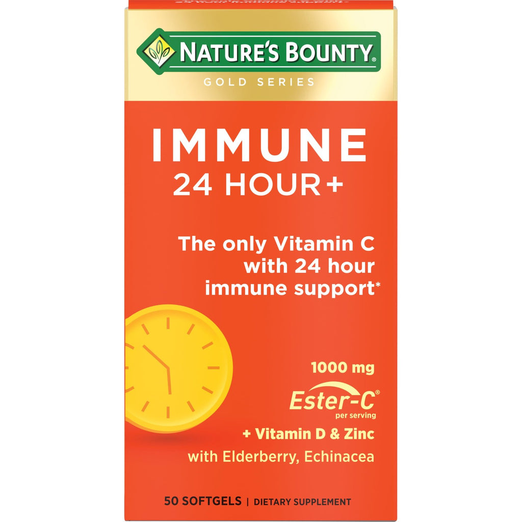 Nature's Bounty Immune 24 Hour +, 2 Softgels per Day, 50 Count