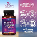 Prenatal Vitamins for Women with Folic Acid + Omega 3 DHA for Fetal Brain Development, Best Prenatal Vitamin Supplement, Daily Pregnancy Multivitamin Nutritional Support, Non-GMO - 60 Softgels