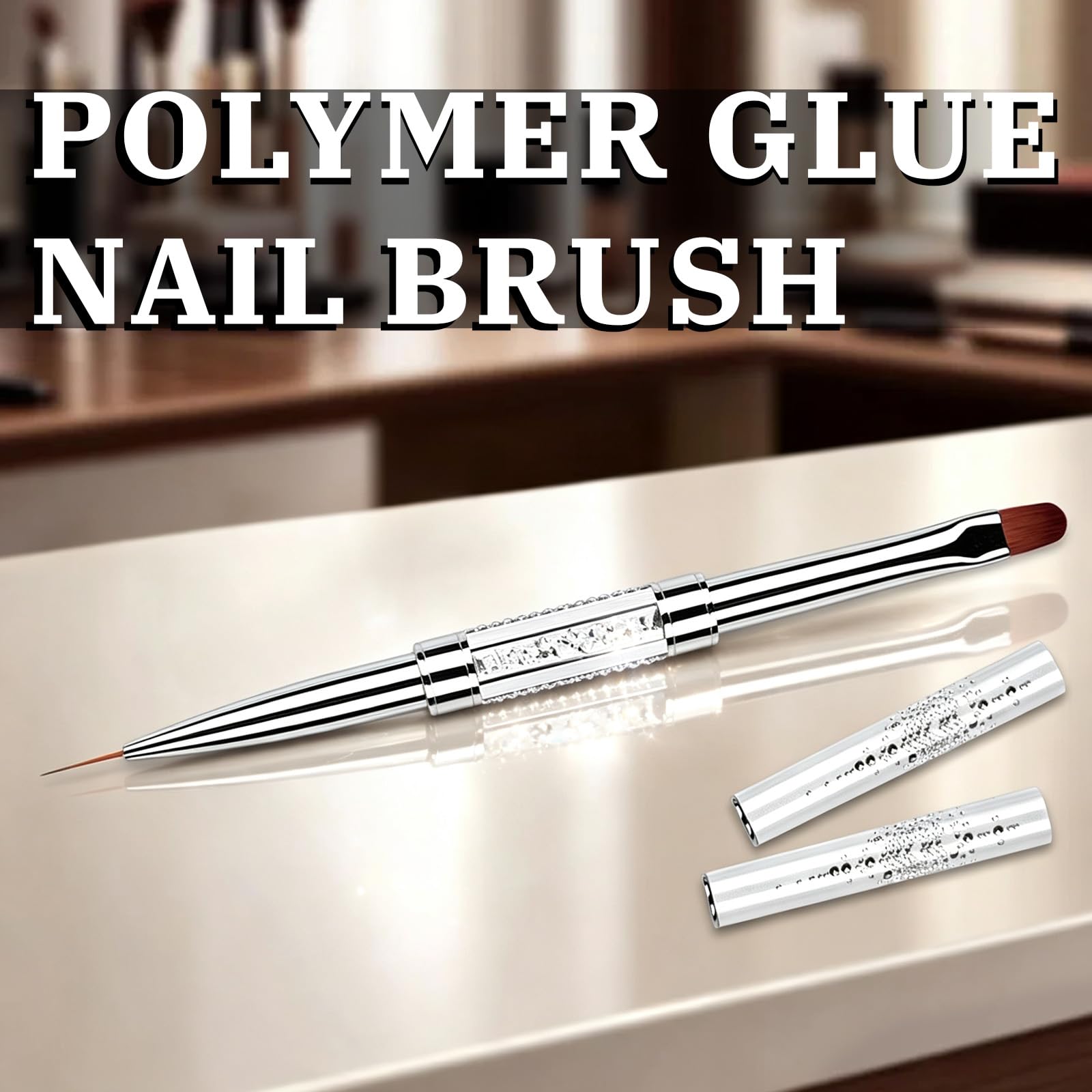 Starfa 1Pcs Builder Gel Brush Dual Ended Nail Art Brush for Polygel | Dual ended gel brush,nylon bristles,copper tube handle,for builder gel,hard gel,polygel,nail art design and salon use