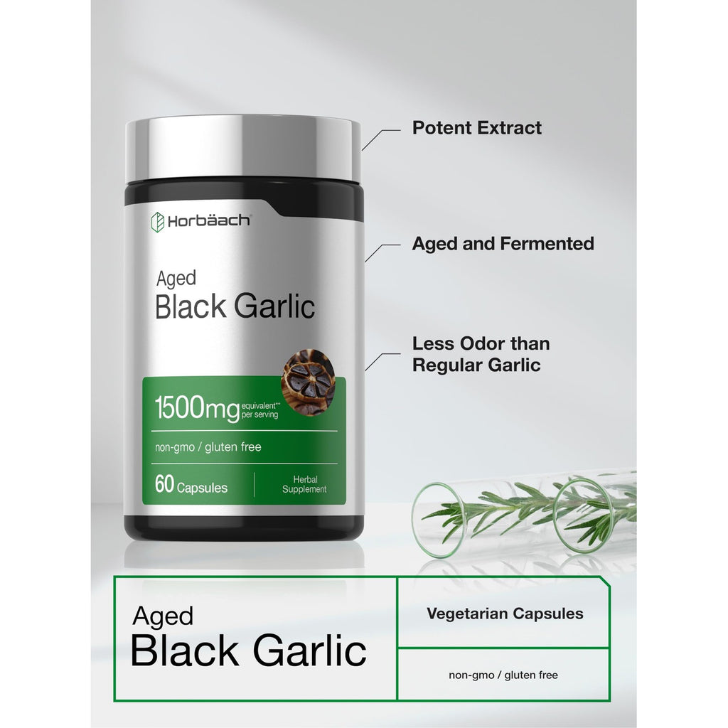 Horbäach Aged Garlic Extract Capsules | 60 Count | Fermented Supplement