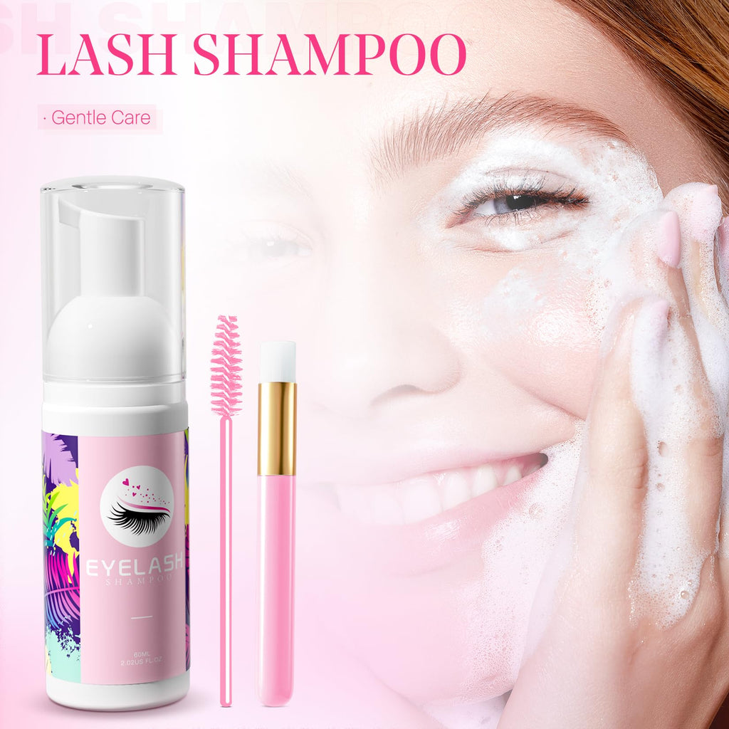 Lash Shampoo for Lash Extensions, Lash Shampoo Cleaning Kit