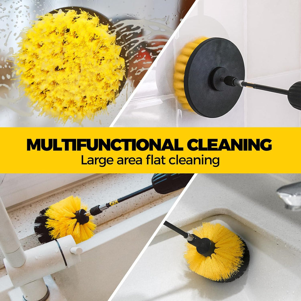 Buy now Holikme 6Pack Drill Brush Power Scrubber Cleaning Brush Extended Long Attachment Set All Purpose Drill Scrub Brushes Kit for Grout, Floor, Tub, Shower, Tile, Bathroom and Kitchen Surface，Yellow at indiglob india