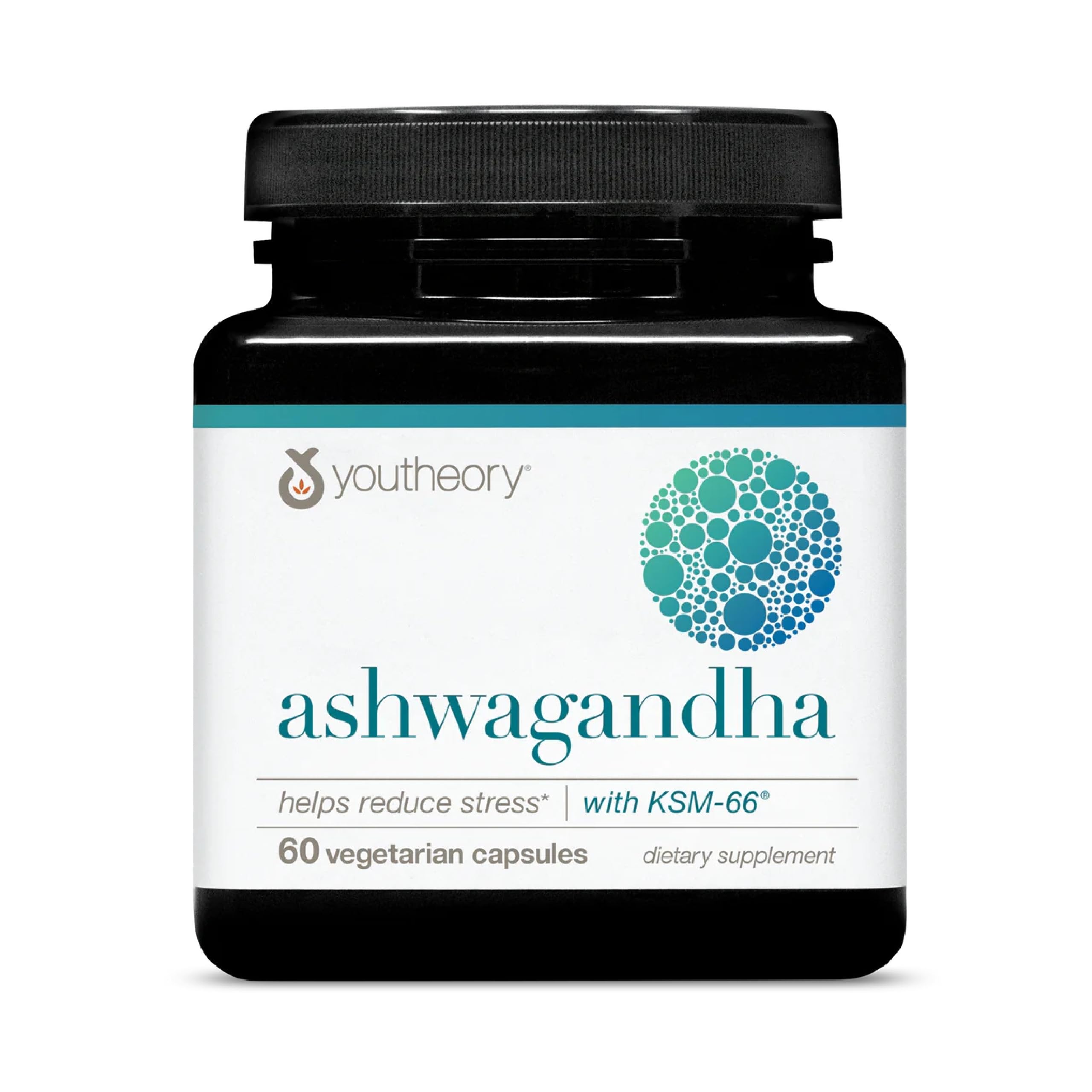 Youtheory Ashwagandha, 1,000 mg, 60 Vegetarian Capsules, 30-Day Supply | Stress and Cortisol Support Supplement*, Adaptogenic Herbal Blend with Organic KSM-66 Ashwagandha and Ginger