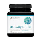 Youtheory Ashwagandha, 1,000 mg, 60 Vegetarian Capsules, 30-Day Supply | Stress and Cortisol Support Supplement*, Adaptogenic Herbal Blend with Organic KSM-66 Ashwagandha and Ginger