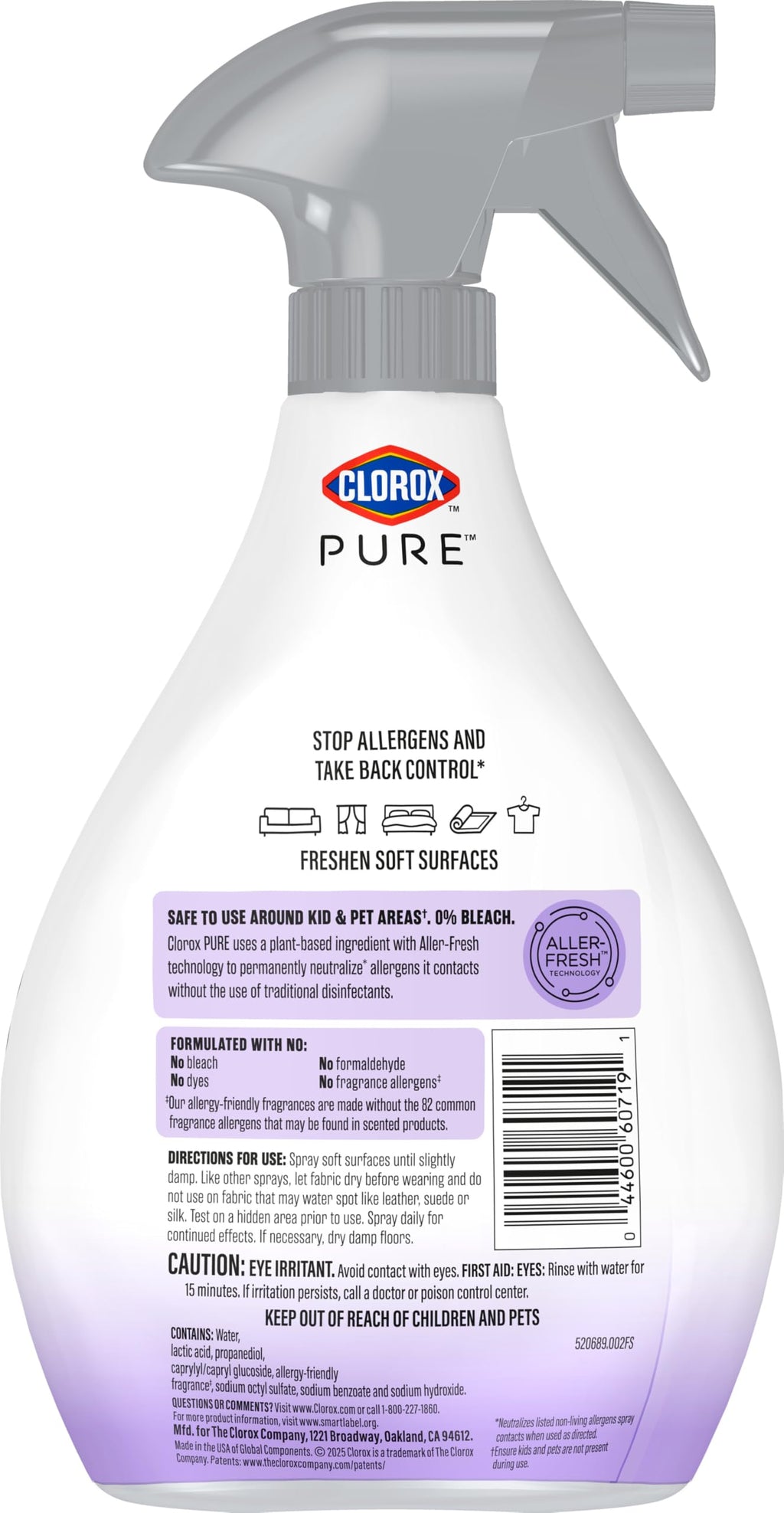 Buy now Clorox PURE Allergen Neutralizer Fabric and Carpet Spray, Nighttime Calm, 26 Fluid Ounces at indiglob india