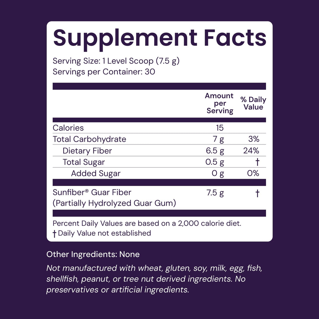 Healthy Origins Healthy Fiber Powder 7.9 oz (225g) - Featuring Sunfiber Partially Hydrolyzed Guar Gum (PHGG) - Supports Digestive Regularity, Intestinal Health & Prebiotic Care