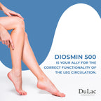 Dulac - Diosmin 500, Dietary Supplement for Leg Circulation, 80 Tablets | With Diosmin Hesperidin, Horse Chestnut, Butcher’s Broom and Red Grape Extract, Made in Italy