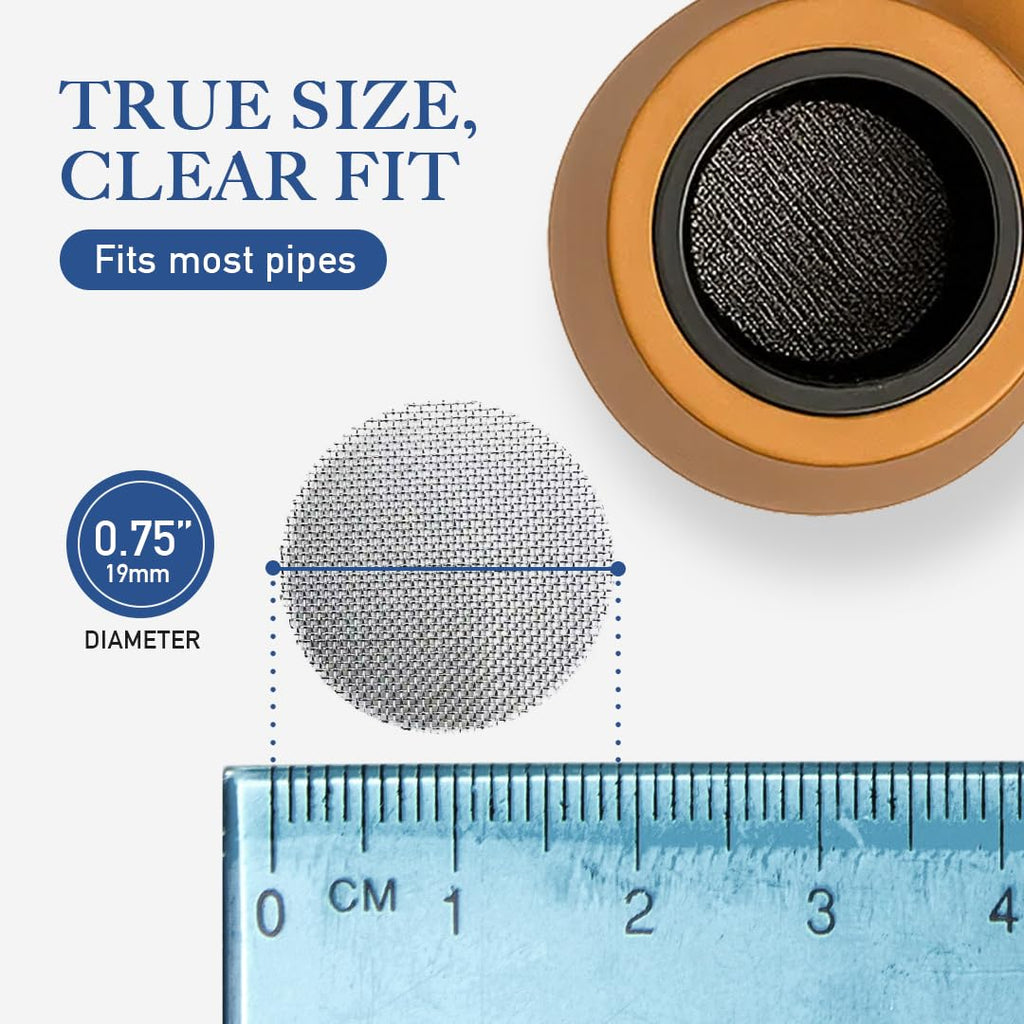 Lova Pipe Screens 100 Pack, 3/4 Inch (0.75") 304 Stainless Steel Mesh Pipe Filter Screens for Tobacco Pipes - Reusable Bowl Screens, Heat Resistant Smoking Pipe Accessories