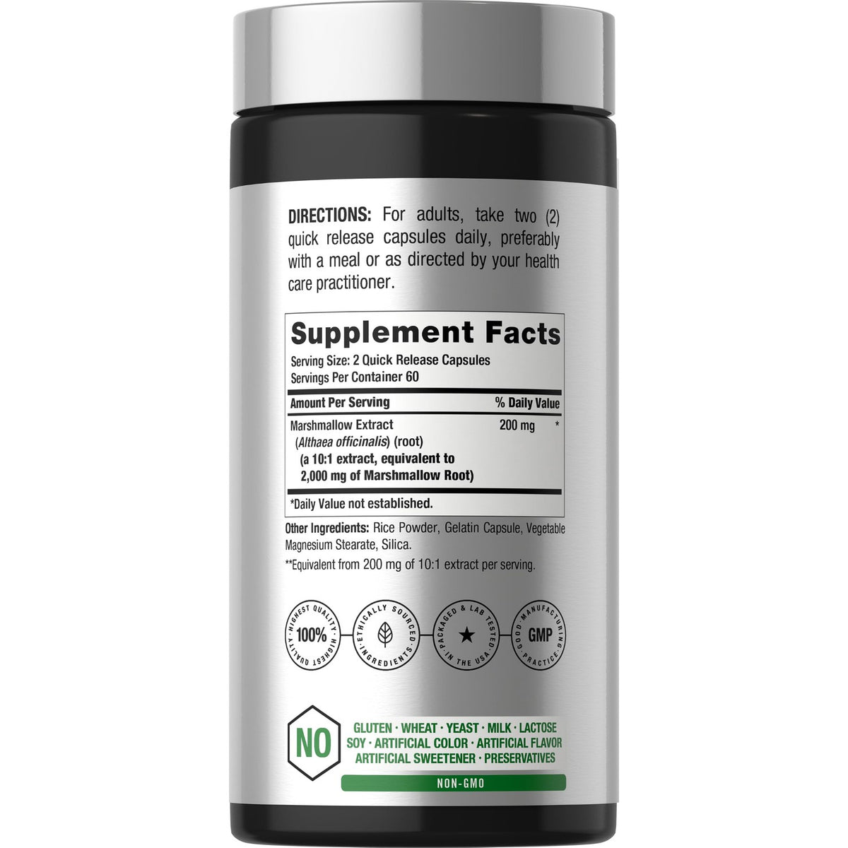 Horbäach Marshmallow Root Capsules | 120 Count | Non-GMO & Gluten Free