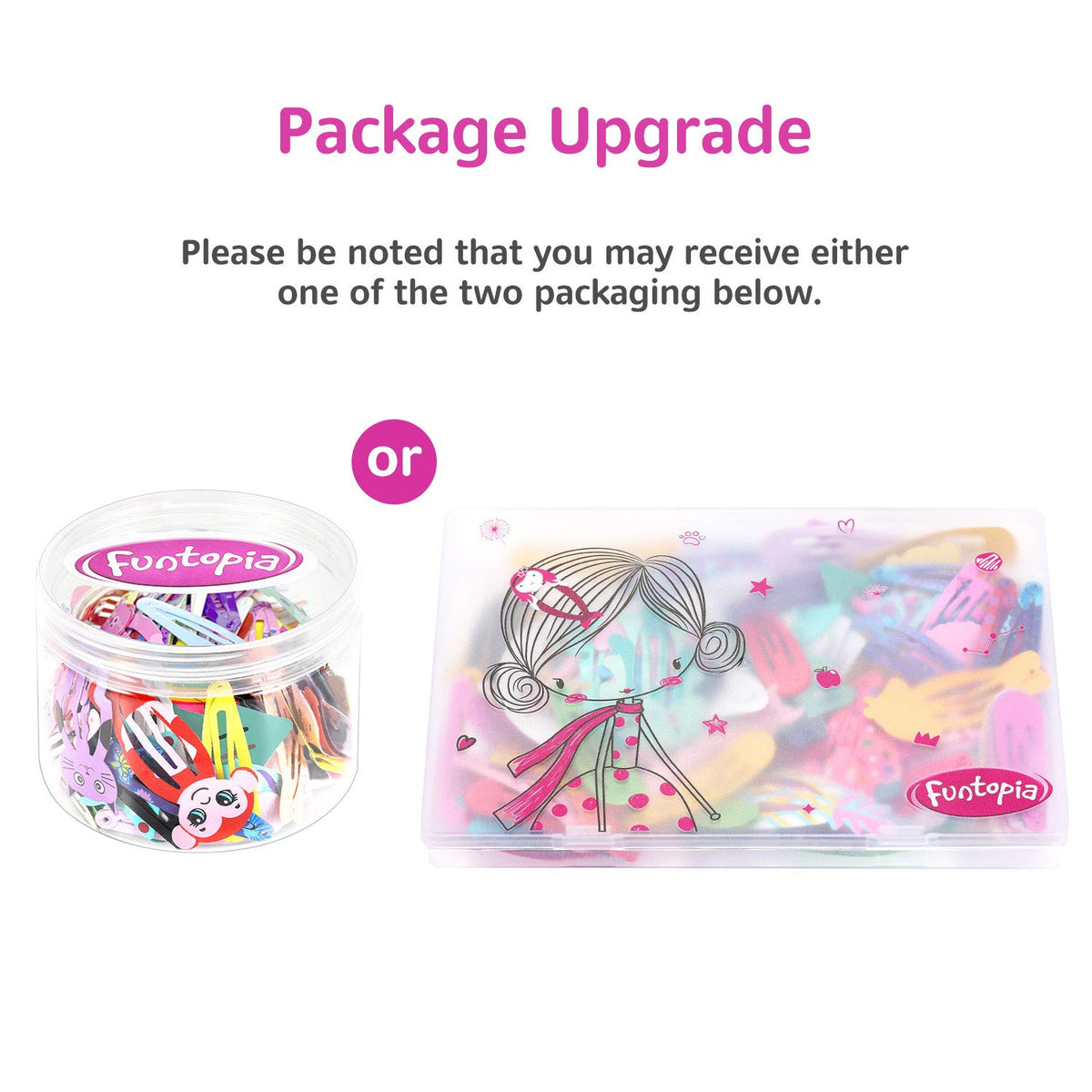 Girls Hair Clips Barrettes, Funtopia 80 Pcs Metal Snap Hair Clips for Kids