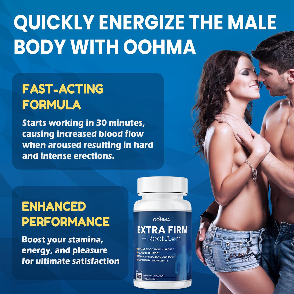 New Male Enhancing Supplement, Designed to be Fast Acting for Blood Flow to Gain Length & Girth + Stamina, Increase Size, Strength, Maca, Epimedium, and Other Natural Ingredients, 3rd Party Tested