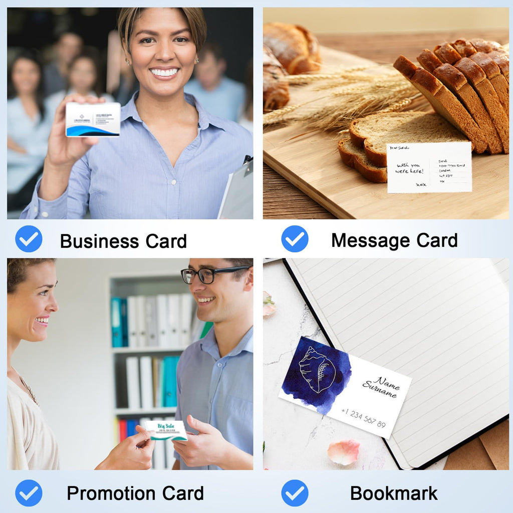 Thick Business Cards 500 Printable Business Card, 3.5" x 2" Business Card Paper Compatible with Laser & Inkjet Printer, Double-sided Printing, Heavyweight, Matte White Paper, (10 Cards/Sheet)