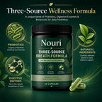 Three Source Breath Formula, Gut Balance Supplement with Digestive Enzymes & Plant Extracts, Support Fresh Breath, Gut Balance ＆ Liver Health