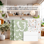 slapaflife Gift Bags Medium Size, Tissue Paper for Gift Bags Incl.Cards & Self-adhesive Envelope - Reusable & For Birthday, Mothers Day, Wedding, Baby Shower and Any Occasion.(4 Pack- 9")