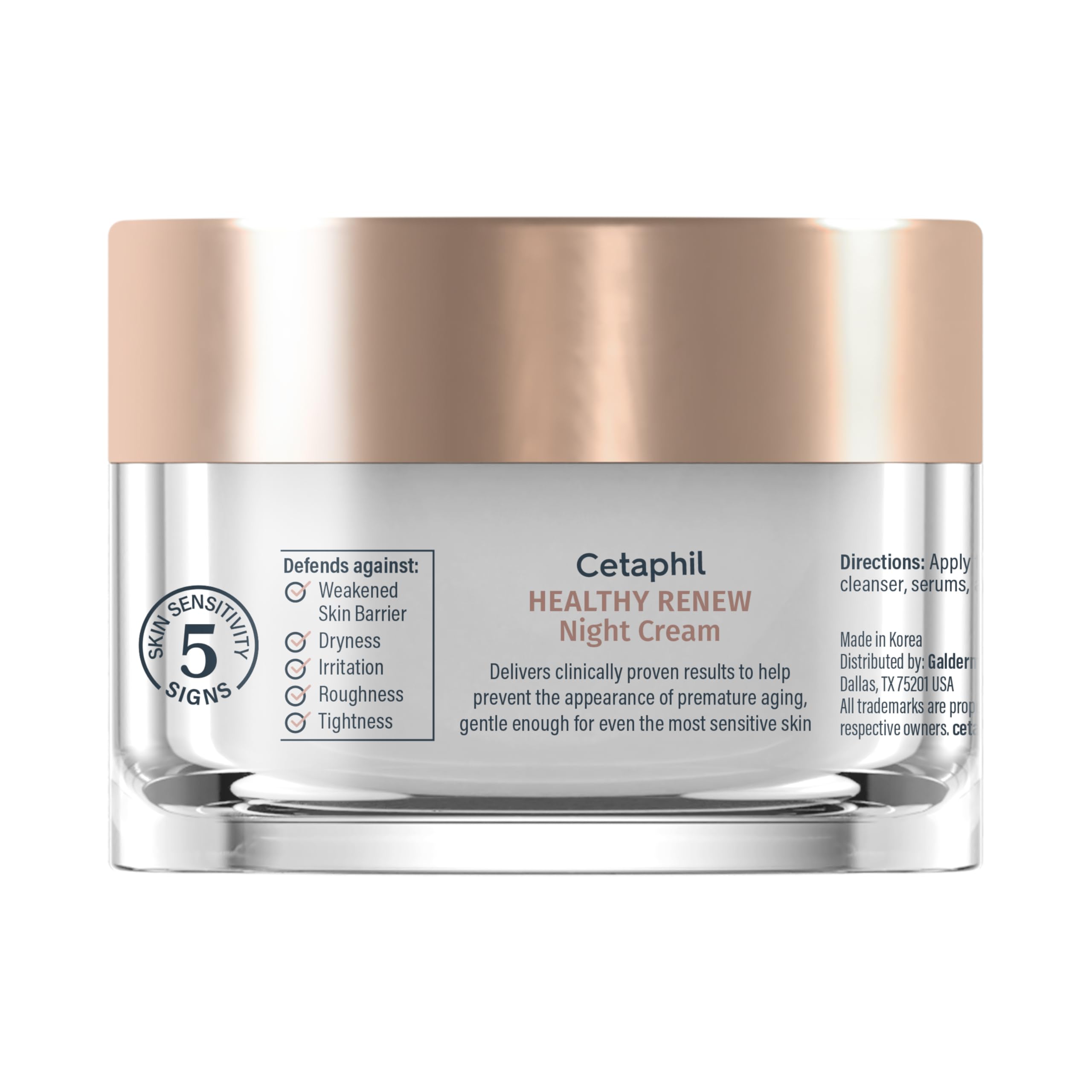 Cetaphil Healthy Renew Night Face Cream, Anti-Wrinkle, Peptides, 1.7 oz | Skin Tightening, Wrinkle Repair, Retinol Alternative, Fragrance Free, Sensitive Skin, Firming Peptide Night Cream For Women