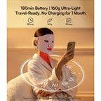 INIA Red Light Therapy Mask for Face, 850nm NIR, Red/Blue LED Light 4 Modes | Visible Results in Just 4 Weeks, 220 LEDs, 105mW/cm² Output, 2600mAh Rechargeable Battery, 10-30min Timer, Auto Shut-off