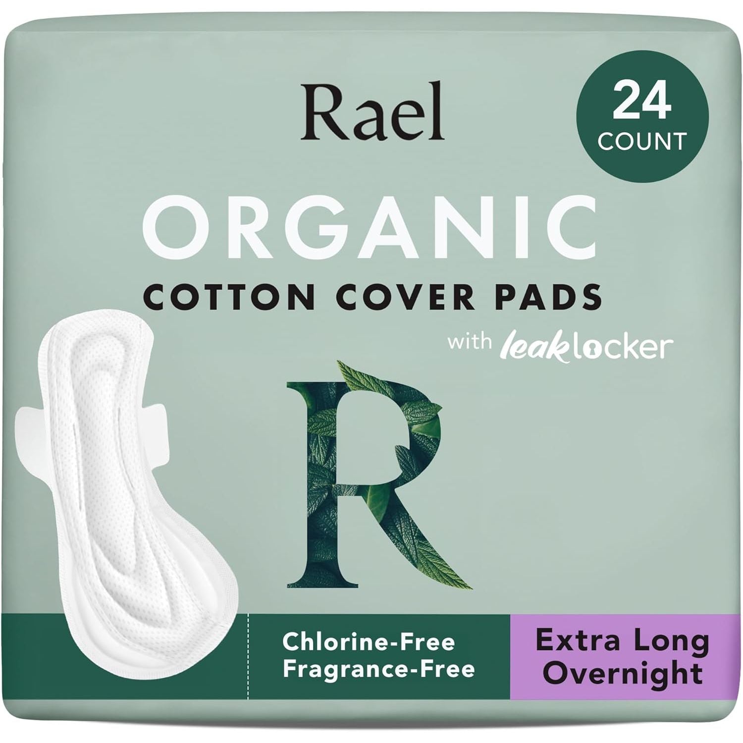 Buy now Rael Pads for Women, Organic Cotton Cover - Period Pads with Wings, Feminine Care, Sanitary Napkins, Heavy Absorbency, Unscented (Large, 24 Count) 24 Count (Pack of 1) Extra Long Overnight at indiglob india