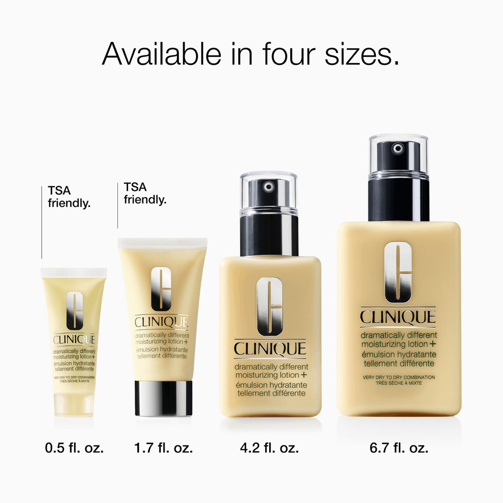 Clinique Dramatically Different Moisturizing Lotion+ | Hydrating Face Moisturizer With Glycerin and Urea | Strengthens Skin Barrier | Step 3 in 3-Step Skin Care Routine