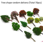 Buy now 70pcs Mini Mixed Miniature Fake Trees Model Train Scenery Artificial Wargame Trees Model Railroad Scenery Diorama Supplies for DIY Landscape at indiglob india