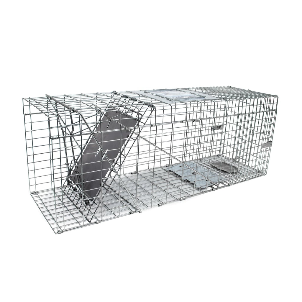 SZHLUX 32" Live Animal Cage Trap, Heavy Duty Folding Raccoon Traps, Humane Cat Trap for Stray Cats, Raccoons, Squirrel, Skunk, Mole, Groundhog, Armadillo, Rabbit, Catch and Release