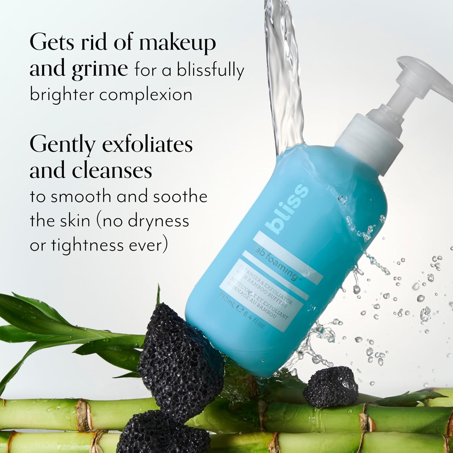 Buy now Bliss Fab Foaming 2-In-1 Cleanser and Exfoliator with Bamboo Buffers - 6.4 Fl Oz - Oil-Free Gel Face Wash - Makeup Remover - Vegan & Cruelty Free at indiglob india