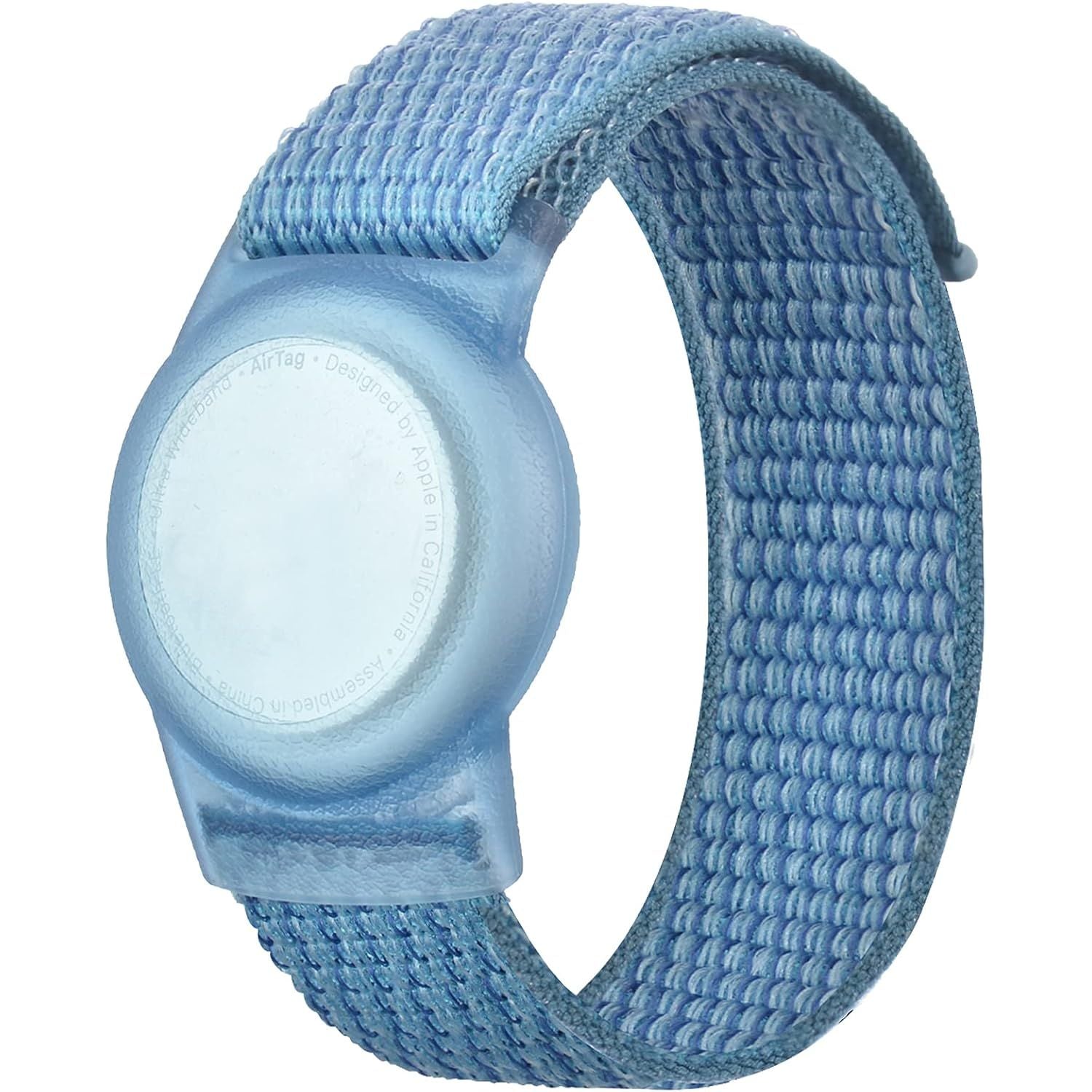 Buy now Kids Wristband Compatible with Apple AirTag, Protective Case for Air Tag GPS Tracker Holder with Nylon Bracelet, Adjustable Anti Lost Watch Band for Toddler Child Elder(Rainbow A) Blue at indiglob india