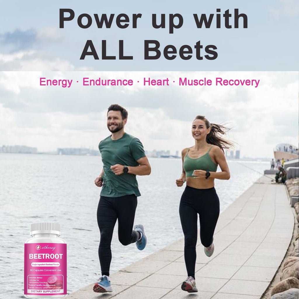 Beet Root Capsules - 1300mg Organic Pure Beetroot Beets Powder 60 Capsules-30 Days Supply | Natural & Vegan Supplement