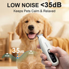 Upgraded Mini Dog Paw Trimmer with LED Light, Low Noise Small Pet Hair Trimmer 18mm Wide Curved Blade, 35dB Cordless Waterproof Pet Paw Grooming Clippers for Dogs, Cats, Paws, Ears, Face, Rump
