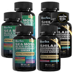 Boysea.Shilajit and Sea Moss Bundle - Sea Moss, Black Seed Oil, Ashwagandha, Ginger & Shilajit, Rhodiola Rosea, All in 1 Supplements - 540 Count