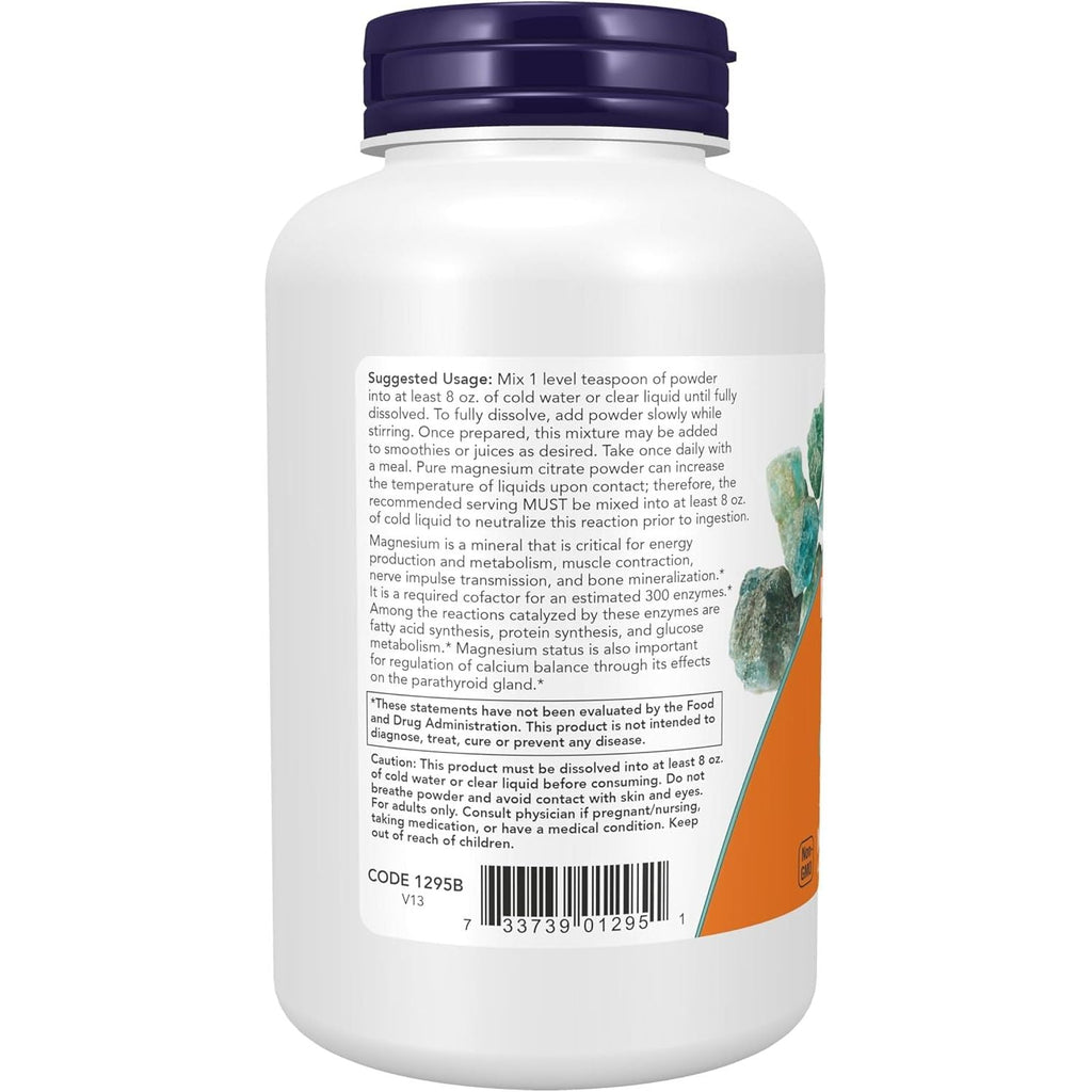 Buy now NOW Foods Supplements, Magnesium Citrate Pure Powder, Enzyme Function*, Nervous System Support*, 8-Ounce at indiglob india