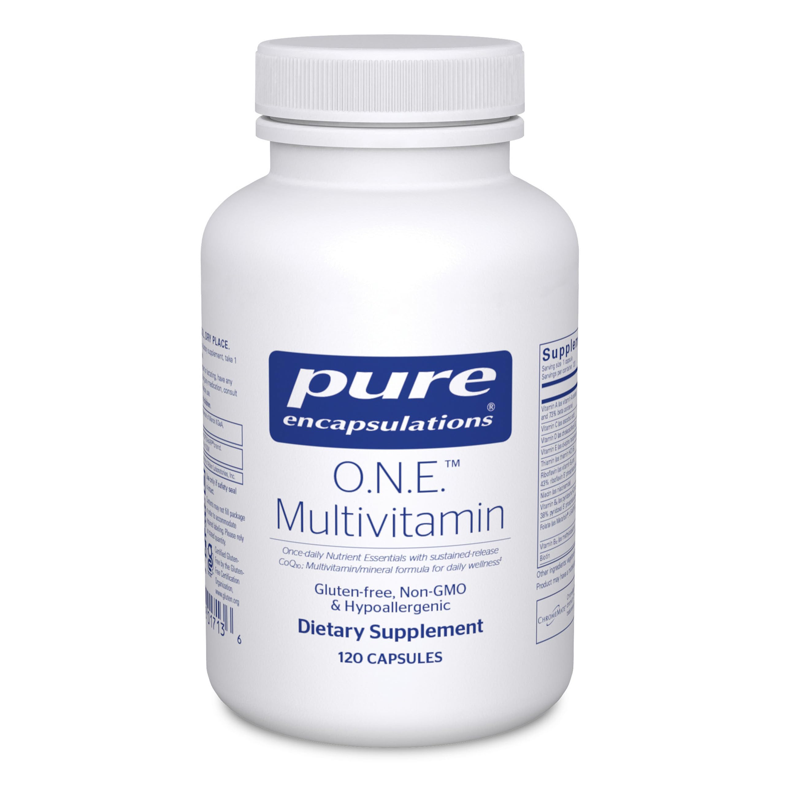 Pure Encapsulations O.N.E. Multivitamin, 60 Capsules | Once Daily Multivitamin with Antioxidant Complex Metafolin, CoQ10, and Lutein to Support Vision, Cognitive Function*