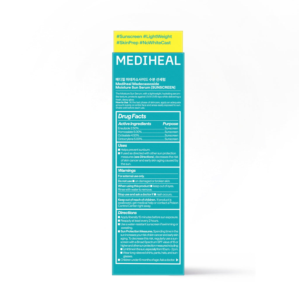 MEDIHEAL Madecassoside Moisture Sun Serum SPF 50+ Sunscreen (1.69 fl oz)