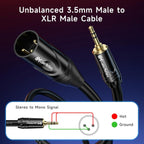 Buy now Cable Matters 3.5mm to XLR Cable - 6ft, Male to Male XLR to 1/8 Inch Cable, Compatible with iPod, MP3 Player, Laptop, Voice Recorder, and More, Black – Not for Microphone Use at indiglob india