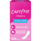 Buy now Carefree Panty Liners for Women, Extra Long, Unwrapped, Unscented, 100ct | Pantiliners, Carefree, Daily for Women, Light Periods and Leaks, 8-Hour Odor Control|100ct (Packaging May Vary) 100 Count (Pack of 1) Liners at indiglob india