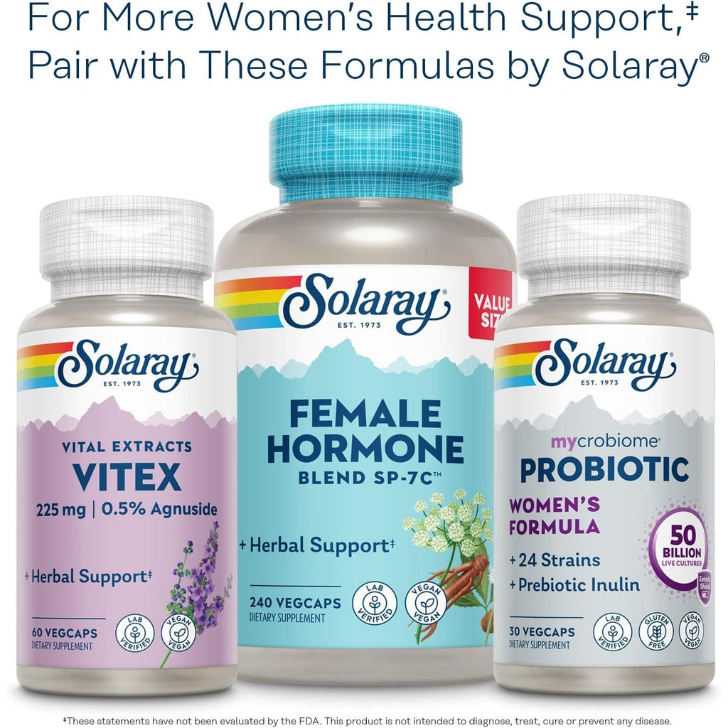 Buy now SOLARAY Once Daily Phytoestrogen - Phyto Estrogen Supplement for Women with Black Cohosh, Dong Quai, Wild Yam, Soy Isoflavones - Women's Health Support - 60-Day Guarantee, 30 Servings, 30 VegCaps at indiglob india