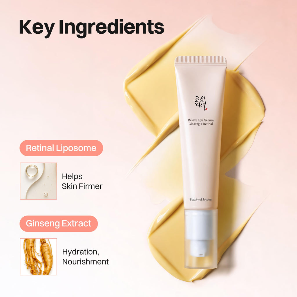 Beauty of Joseon Revive Eye Serum with Retinal Niacinamide Correction for Puffy Eye Bags Fine Lines Dark Circles Wrinkles, Korean Skin Care 30ml, 1.01 fl.oz