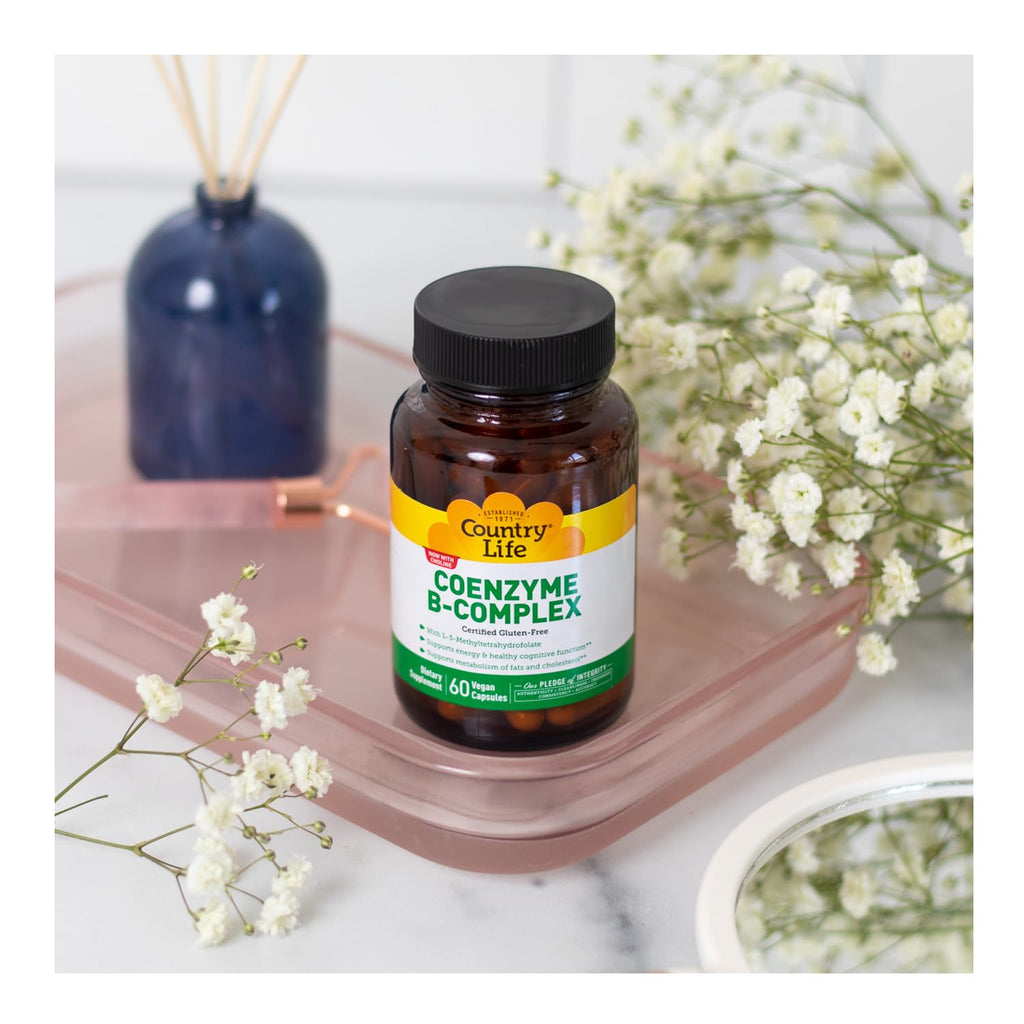 Country Life Coenzyme B-Complex with Choline, 60 Vegan Capsules | Active coenzyme B vitamins with choline to support cellular energy, cognitive function and healthy metabolism