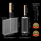 Grill Basket Set, BBQ Accessories, Outdoor Camping Cooking, Gifts for Men
