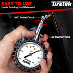 Buy now Tire Pressure Gauge for Cars (0-60 PSI, ANSI Certified) Premium Air Pressure Gauge for Tires - Easy to Read Automobile Analog Circular Dial Low PSI Checker Tester at indiglob india