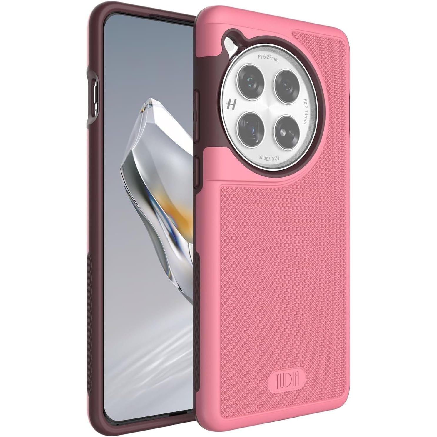 Buy now TUDIA MergeGrip Magsafe Compatible Phone Case for OnePlus 12 5G 2024 - Military Grade, Drop Tested, Dual Layer, Shockproof, Anti-Slip, Heavy Duty & Protector Cover Protective Phone Case - Matte Black OnePlus 12 Smokey Pink at indiglob india